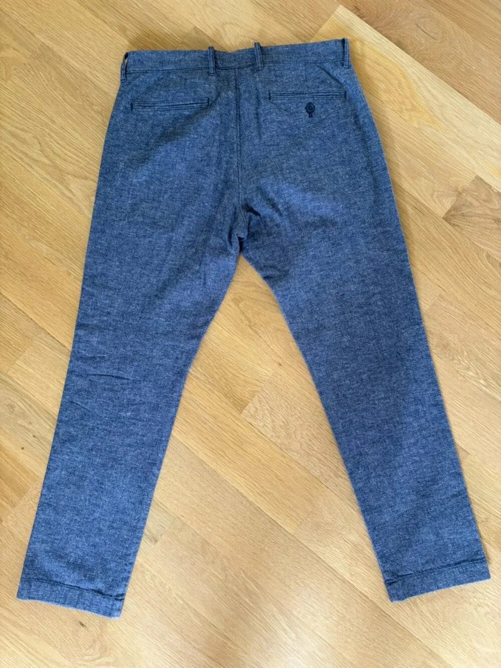 NWT J.Crew 484 Slim Fit Cotton Linen Chambray Chino Pants - Blue - 33x30